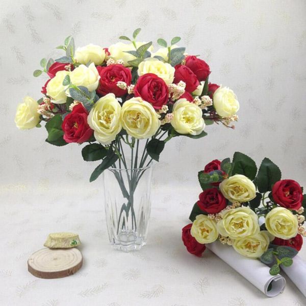 decorative flowers & wreaths 10head/bouquet artificial silk flower small tea bud simulation romantic rose wedding home decoration fake
decorative flowers & wreaths 10head/bouquet artificial silk flower small tea bud simulation romantic rose wedding home decoration fake