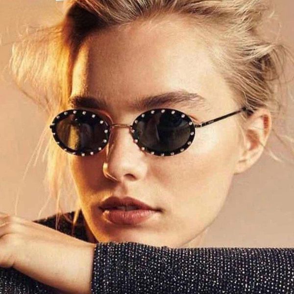 sunglasses 46127 diamond oval small frame luxury men women fashion shades uv400 vintage glasses, White;black
sunglasses 46127 diamond oval small frame luxury men women fashion shades uv400 vintage glasses, White;black