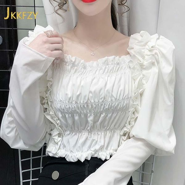summer long sleeve puff folds high waist solid shirt 2021 one word collar slash slim short blouse white pink black women's blouses & sh
summer long sleeve puff folds high waist solid shirt 2021 one word collar slash slim short blouse white pink black women's blouses & sh