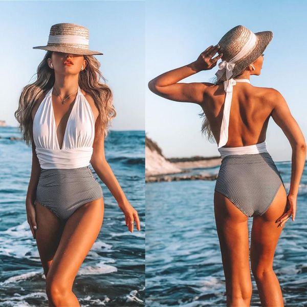 summer bikini one-piece women swimsuit cover up backless swimwear color matching pleated two-piece suits
summer bikini one-piece women swimsuit cover up backless swimwear color matching pleated two-piece suits