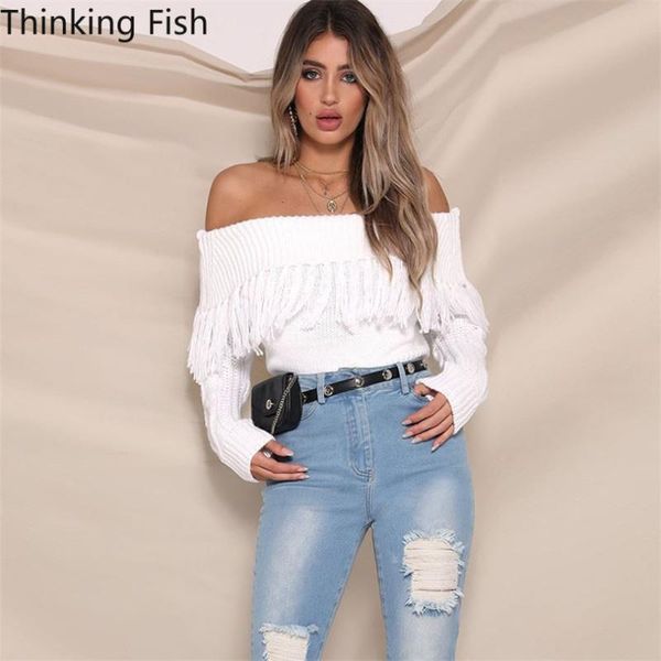retro slash neck tassel slender chic bare-shoulders high waist fashion vintage all-match women knitted sweaters women's, White;black
retro slash neck tassel slender chic bare-shoulders high waist fashion vintage all-match women knitted sweaters women's, White;black