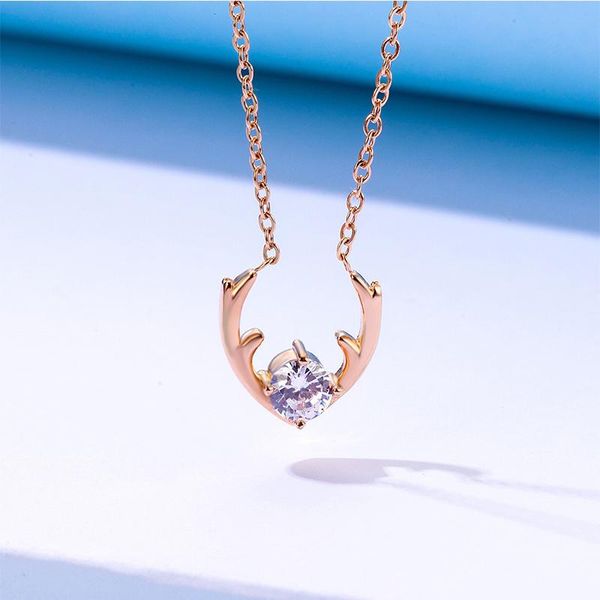 pendant necklaces womens stainless steel antlers fashion rose gold jewelry for neck charm gifts woman accessories, Silver
pendant necklaces womens stainless steel antlers fashion rose gold jewelry for neck charm gifts woman accessories, Silver