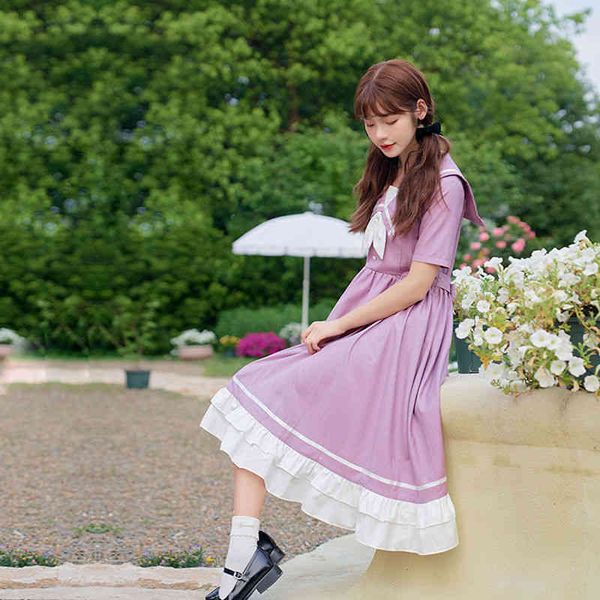 magogo college bow dress loose girls cute sweet purple short sleeve fashion mid dress, Black;gray
magogo college bow dress loose girls cute sweet purple short sleeve fashion mid dress, Black;gray