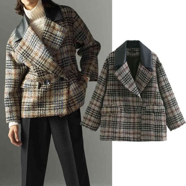 woman autumn chess impression collar long jacket lady streetwear, Black;brown
woman autumn chess impression collar long jacket lady streetwear, Black;brown