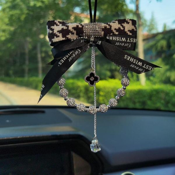 interior decorations car shiny bow pendants houndstooth diamond rearview mirror creative and simple
interior decorations car shiny bow pendants houndstooth diamond rearview mirror creative and simple