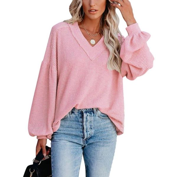women's sweaters 2021 fashion women loose female v neck lantern long sleeve solid color pullover knitwear for daily life, White;black
women's sweaters 2021 fashion women loose female v neck lantern long sleeve solid color pullover knitwear for daily life, White;black