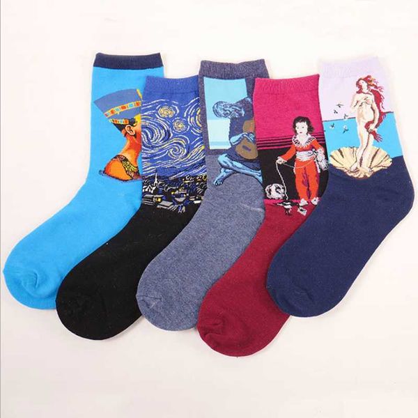men's socks women's autumn and winter retro art world famous painting series in tube personality oil sports trendy sock, Black
men's socks women's autumn and winter retro art world famous painting series in tube personality oil sports trendy sock, Black
