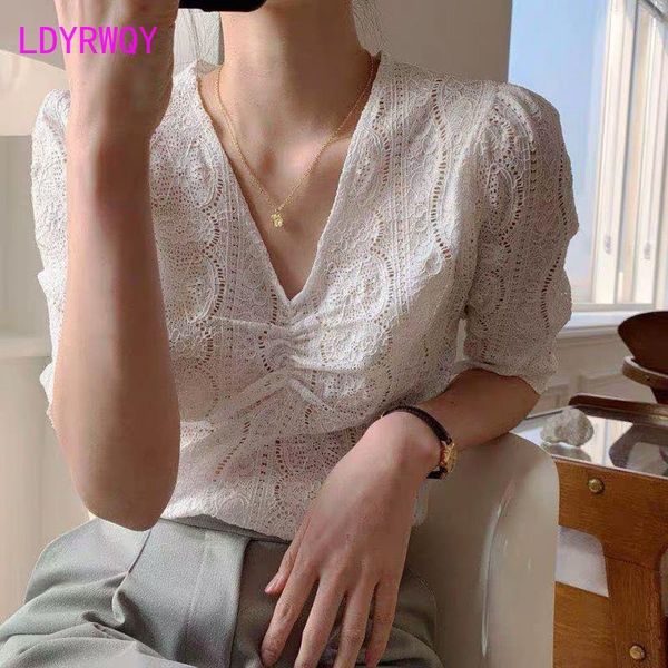 women's t-shirt ldyrwqy 2021 summer south korea lace slim hollow-out fashion versatile office lady polyester, White
women's t-shirt ldyrwqy 2021 summer south korea lace slim hollow-out fashion versatile office lady polyester, White