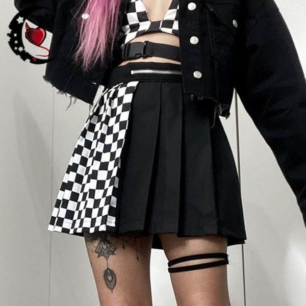 skirts harajuku punk patchwork checkerboard pleated gothic girls high waist zipper mini skirt fashion streetwear women, Black
skirts harajuku punk patchwork checkerboard pleated gothic girls high waist zipper mini skirt fashion streetwear women, Black