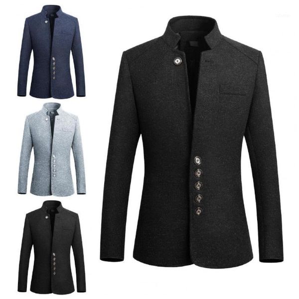 men's suits & blazers coat stand collar ultra-soft polyester business blazer for, White;black
men's suits & blazers coat stand collar ultra-soft polyester business blazer for, White;black