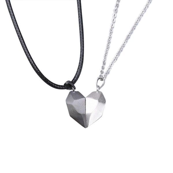pendant necklaces magnetic couple necklace lovers heart distance faceted charm women valentine's day gift 2021, Silver
pendant necklaces magnetic couple necklace lovers heart distance faceted charm women valentine's day gift 2021, Silver