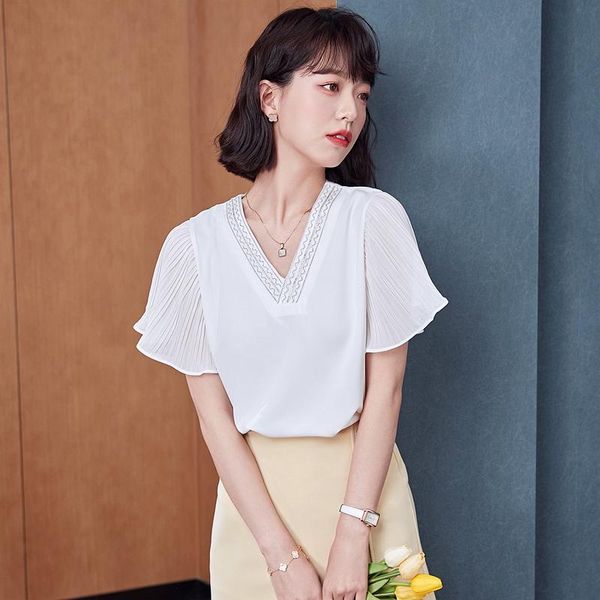 women's blouses & shirts diamond v-neck chiffon shirt ruffled 2021 summer fashion short-sleeved pure white blouse
women's blouses & shirts diamond v-neck chiffon shirt ruffled 2021 summer fashion short-sleeved pure white blouse