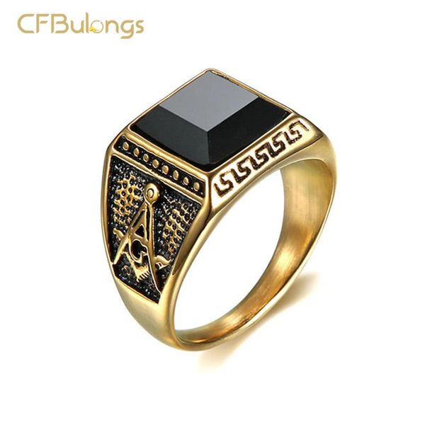 cfbulongs vintage black gold zircon men's ring mason masonic stainless steel ag logo punk jewelry cluster rings, Golden;silver
cfbulongs vintage black gold zircon men's ring mason masonic stainless steel ag logo punk jewelry cluster rings, Golden;silver