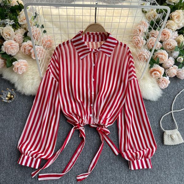 singreiny retro stripe women blouse korean turndown-collar puff sleeve drawstring waist button spring casual chiffon blouse 210419, White
singreiny retro stripe women blouse korean turndown-collar puff sleeve drawstring waist button spring casual chiffon blouse 210419, White
