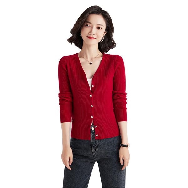 women's knits & tees v-neck knitted women's cardigan 2021 spring and autumn korean style slim long-sleeved short classic all-match, White
women's knits & tees v-neck knitted women's cardigan 2021 spring and autumn korean style slim long-sleeved short classic all-match, White