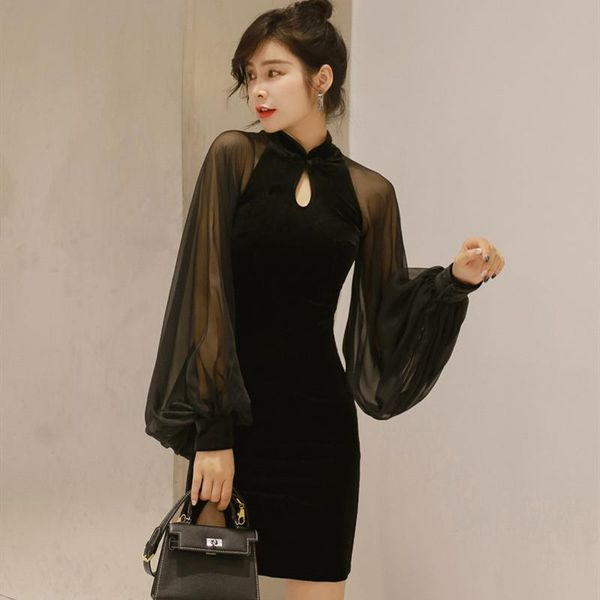 casual dresses 2021 spring and summer women dress ladies gold velvet cheongsam with see-through lantern sleeves pack hip lt47, Black;gray
casual dresses 2021 spring and summer women dress ladies gold velvet cheongsam with see-through lantern sleeves pack hip lt47, Black;gray