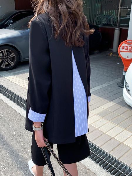 women coat suit coats stripe color matching irregular blazers jackets black plus size long 2021 women's suits &, White;black
women coat suit coats stripe color matching irregular blazers jackets black plus size long 2021 women's suits &, White;black