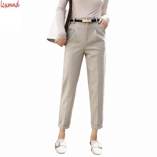 women's pants & capris 2021 autumn and winter casual pipe women loose wool harem high waist trousers for all match pantalon femme, Black;white
women's pants & capris 2021 autumn and winter casual pipe women loose wool harem high waist trousers for all match pantalon femme, Black;white