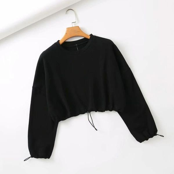 women's hoodies & sweatshirts long sleeve crop oversized sweatshirt women style drawstring hem pullover female fall winter clothes, Black
women's hoodies & sweatshirts long sleeve crop oversized sweatshirt women style drawstring hem pullover female fall winter clothes, Black