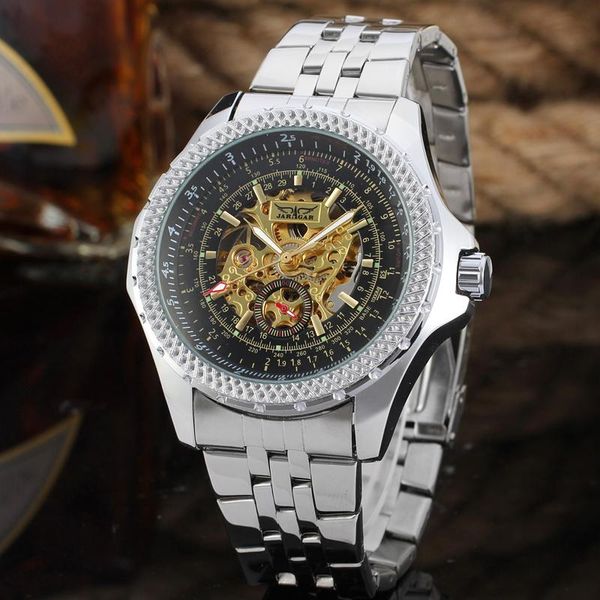 wristwatches jaragar men auto mechanical watch stainless steel strap skeleton dial automatic, Slivery;brown
wristwatches jaragar men auto mechanical watch stainless steel strap skeleton dial automatic, Slivery;brown