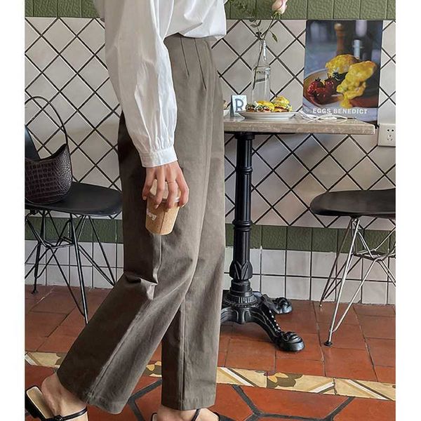 high waist silm wide leg casual pants women vintage loose all-match straight ankle-length trousers solid pleated bottoms 210525, Blue
high waist silm wide leg casual pants women vintage loose all-match straight ankle-length trousers solid pleated bottoms 210525, Blue