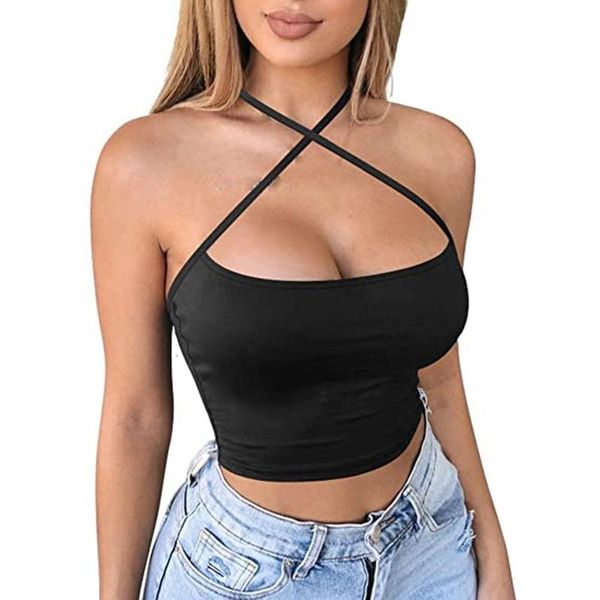 women's tanks & camis y2k hanging neck solid colour crop fashion street style summer sleeveless sling ropa mujer, White
women's tanks & camis y2k hanging neck solid colour crop fashion street style summer sleeveless sling ropa mujer, White
