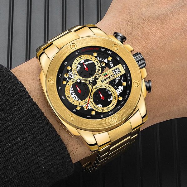 wristwatches swish 2021 quartz chronograph watches men sports gold military watch stainless steel wristwatch male zegarek meski, Slivery;brown
wristwatches swish 2021 quartz chronograph watches men sports gold military watch stainless steel wristwatch male zegarek meski, Slivery;brown