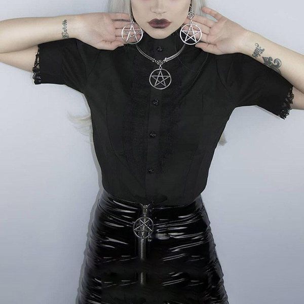 women's blouses & shirts women gothic blouse lace draped patchwork lolita style solid black slim 2021 summer girl elegant goth shir, White
women's blouses & shirts women gothic blouse lace draped patchwork lolita style solid black slim 2021 summer girl elegant goth shir, White