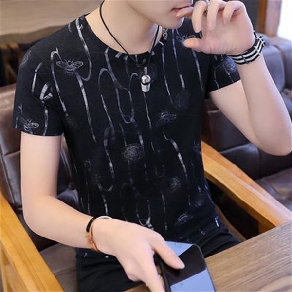 summer men's short-sleeved t-shirt trend korean version of the loose seven points in sleeves cotton 210420, White;black
summer men's short-sleeved t-shirt trend korean version of the loose seven points in sleeves cotton 210420, White;black