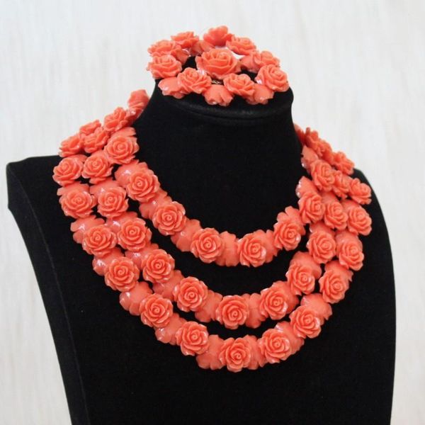 earrings & necklace dudo store original orange coral flowers women jewelry set quality nigeria party 3 layers with bracelet and earring, Silver
earrings & necklace dudo store original orange coral flowers women jewelry set quality nigeria party 3 layers with bracelet and earring, Silver