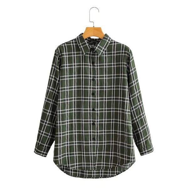 streetwear women green plaid shirts fashion ladies turn down collar vintage female chic cotton 100% blouses 210430, White
streetwear women green plaid shirts fashion ladies turn down collar vintage female chic cotton 100% blouses 210430, White