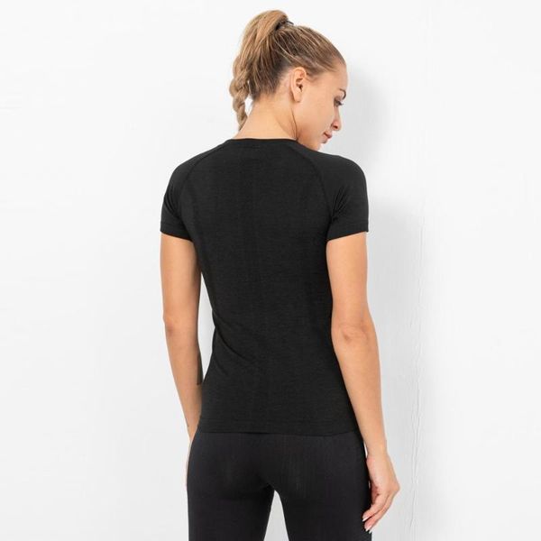 wholesale women workout short sleeve tshirt compression fitness yoga crop wear lady gym outfits, White;red