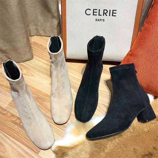 women winter boots faux suede leather zipper black beige fashion brand platform square high heels ankle boots women shoes 210520
women winter boots faux suede leather zipper black beige fashion brand platform square high heels ankle boots women shoes 210520
