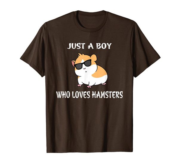 just a boy who loves hamsters tshirt pet lover gift, White;black