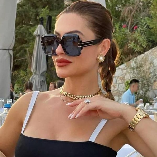 sunglasses oversized square women fashion vintage designer sun glasses black blue shades uv400 men luxury male female, White;black
sunglasses oversized square women fashion vintage designer sun glasses black blue shades uv400 men luxury male female, White;black