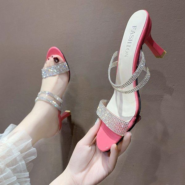 sandals and slippers women wear joker rhinestone ins in summer 221 with stilettos fashionable high heels, Black
sandals and slippers women wear joker rhinestone ins in summer 221 with stilettos fashionable high heels, Black