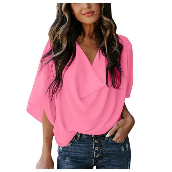 women's blouses & shirts solid color chiffon t shirt women casual all-match v-neck loose short sleeve tee tshirts korean style female, White
women's blouses & shirts solid color chiffon t shirt women casual all-match v-neck loose short sleeve tee tshirts korean style female, White