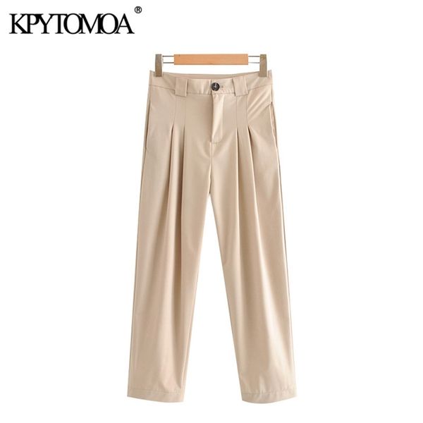 women chic fashion office wear pleated pants zipper fly side pockets female ankle trousers pantalones 210420, Black;white
women chic fashion office wear pleated pants zipper fly side pockets female ankle trousers pantalones 210420, Black;white