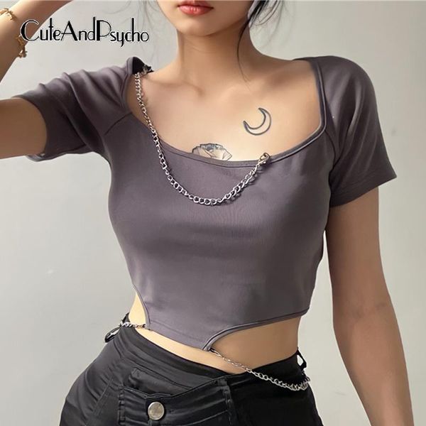 women's t-shirt streetwear y2k t shirt women korean casual chain irregular cotton crop short sleeve skinny harajuku tees cuteandpsy, White
women's t-shirt streetwear y2k t shirt women korean casual chain irregular cotton crop short sleeve skinny harajuku tees cuteandpsy, White