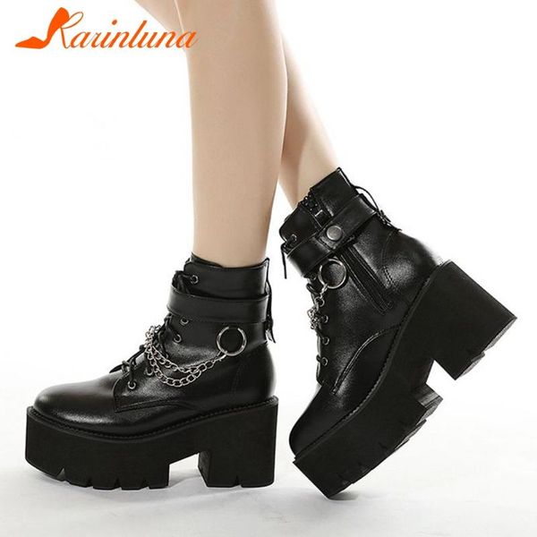 boots karin dropship street style round toe platform square thick heels chains zip ankel, Black
boots karin dropship street style round toe platform square thick heels chains zip ankel, Black
