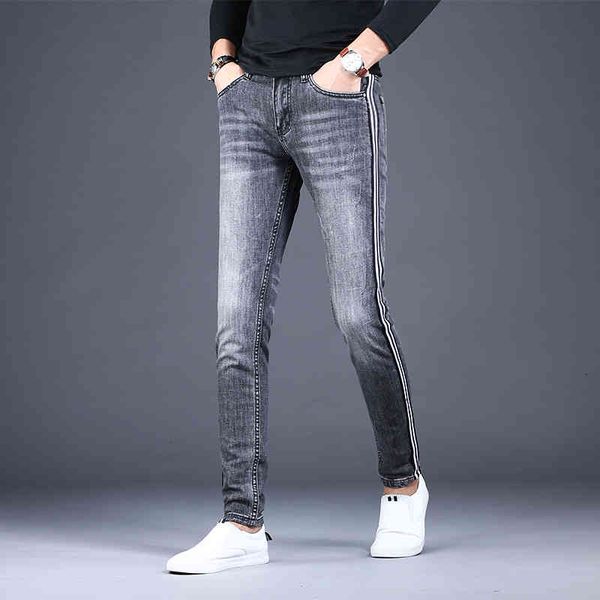 men's jeans viankani side stripe men's fashionable jeans denim fine-fitting pencil pencil-style black korean grey breeches brim 28, Blue
men's jeans viankani side stripe men's fashionable jeans denim fine-fitting pencil pencil-style black korean grey breeches brim 28, Blue