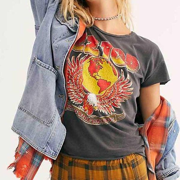 super chic vintage black graphic womens cotton short sleeve streetwear cool tee casual summer, White
super chic vintage black graphic womens cotton short sleeve streetwear cool tee casual summer, White