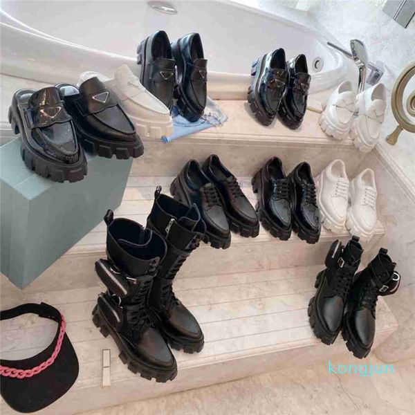 designer- women leather boots removable nylon pouch shoes derby thick sole lace up zipper boot patent loafers, Black
designer- women leather boots removable nylon pouch shoes derby thick sole lace up zipper boot patent loafers, Black