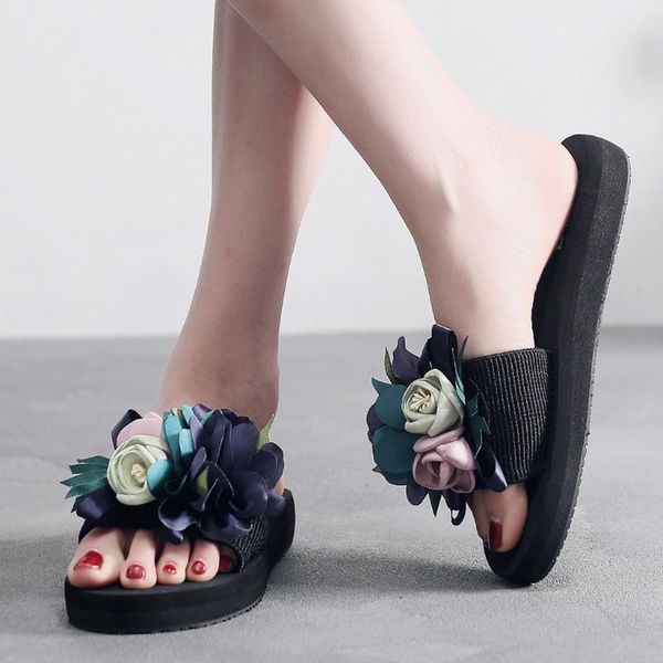 slippers ladies slipper women's bohemian flower wedges summer sandals non-slip beach shoes indoor outdoor flip-flops, Black
slippers ladies slipper women's bohemian flower wedges summer sandals non-slip beach shoes indoor outdoor flip-flops, Black