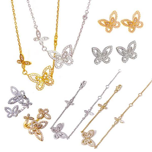 earrings & necklace gold color butterfly style full zircon earring bracelet rings jewelry sets for women(dj1543), Silver
earrings & necklace gold color butterfly style full zircon earring bracelet rings jewelry sets for women(dj1543), Silver