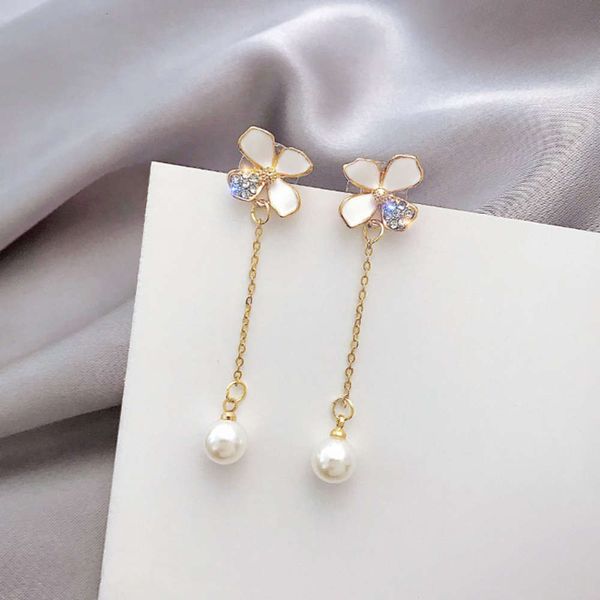s925 silver needle white oil dripping full diamond petal tassel pearl new fashion sweet long earrings for women, Black
s925 silver needle white oil dripping full diamond petal tassel pearl new fashion sweet long earrings for women, Black