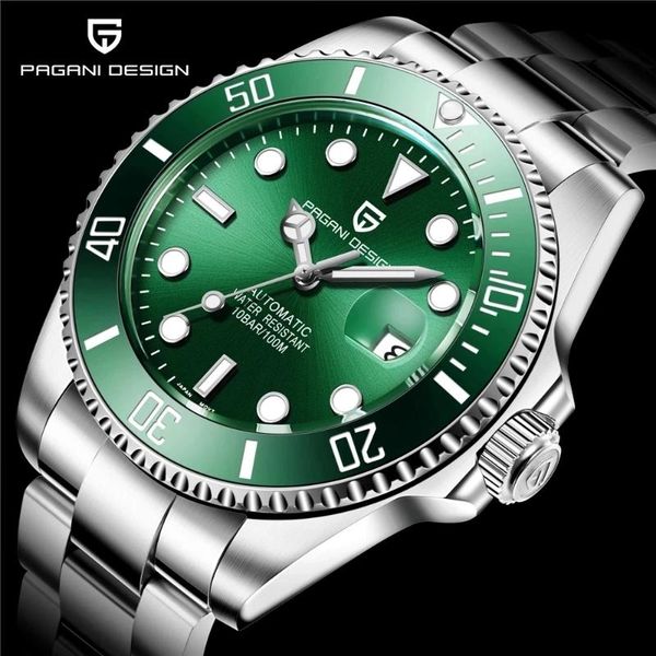 wristwatches pagani design sapphire glass 40mm ceramic gmt mechanical watches 100m waterproof classic fashion luxury automatic watch, Slivery;brown
wristwatches pagani design sapphire glass 40mm ceramic gmt mechanical watches 100m waterproof classic fashion luxury automatic watch, Slivery;brown
