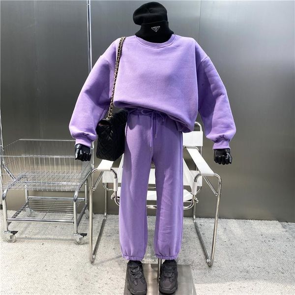 women's two piece pants 2021 simple round neck long sleeve loose casual sports sweater plush+ drawstring elastic waist leggings set, White
women's two piece pants 2021 simple round neck long sleeve loose casual sports sweater plush+ drawstring elastic waist leggings set, White
