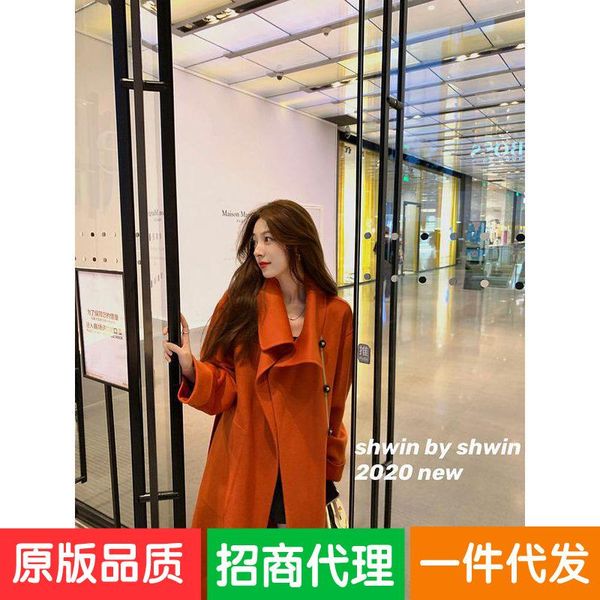 women's wool & blends summer poems full of double coat long female temperament white cloth collar design qiu dong, Black
women's wool & blends summer poems full of double coat long female temperament white cloth collar design qiu dong, Black