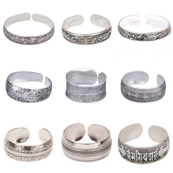 tribal ethnic bangle cuff for women tibetan silver color vintage wide bracelet carved plant animals fashion bohemian jewelry q0719, Black
tribal ethnic bangle cuff for women tibetan silver color vintage wide bracelet carved plant animals fashion bohemian jewelry q0719, Black